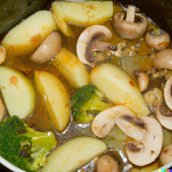 Крем-суп из брокколи с лесными грибами