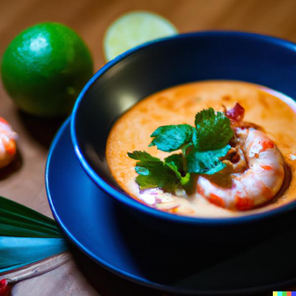 Тайский суп с креветками и кокосовым молоком